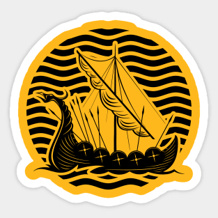 Viking Raid Dragon Ship Sticker